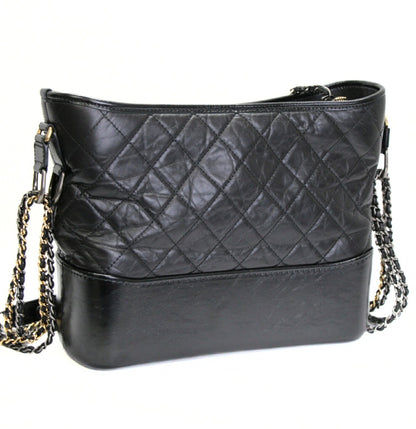 CHANEL Gabrielle Hobo Chain Shoulder Bag Black Size ONE SIZE