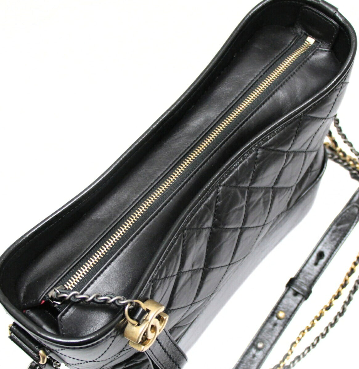 CHANEL Gabrielle Hobo Chain Shoulder Bag Black Size ONE SIZE