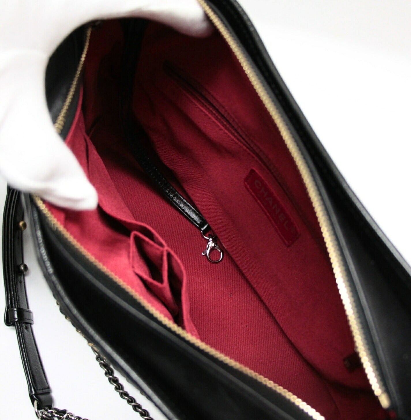 CHANEL Gabrielle Hobo Chain Shoulder Bag Black Size ONE SIZE
