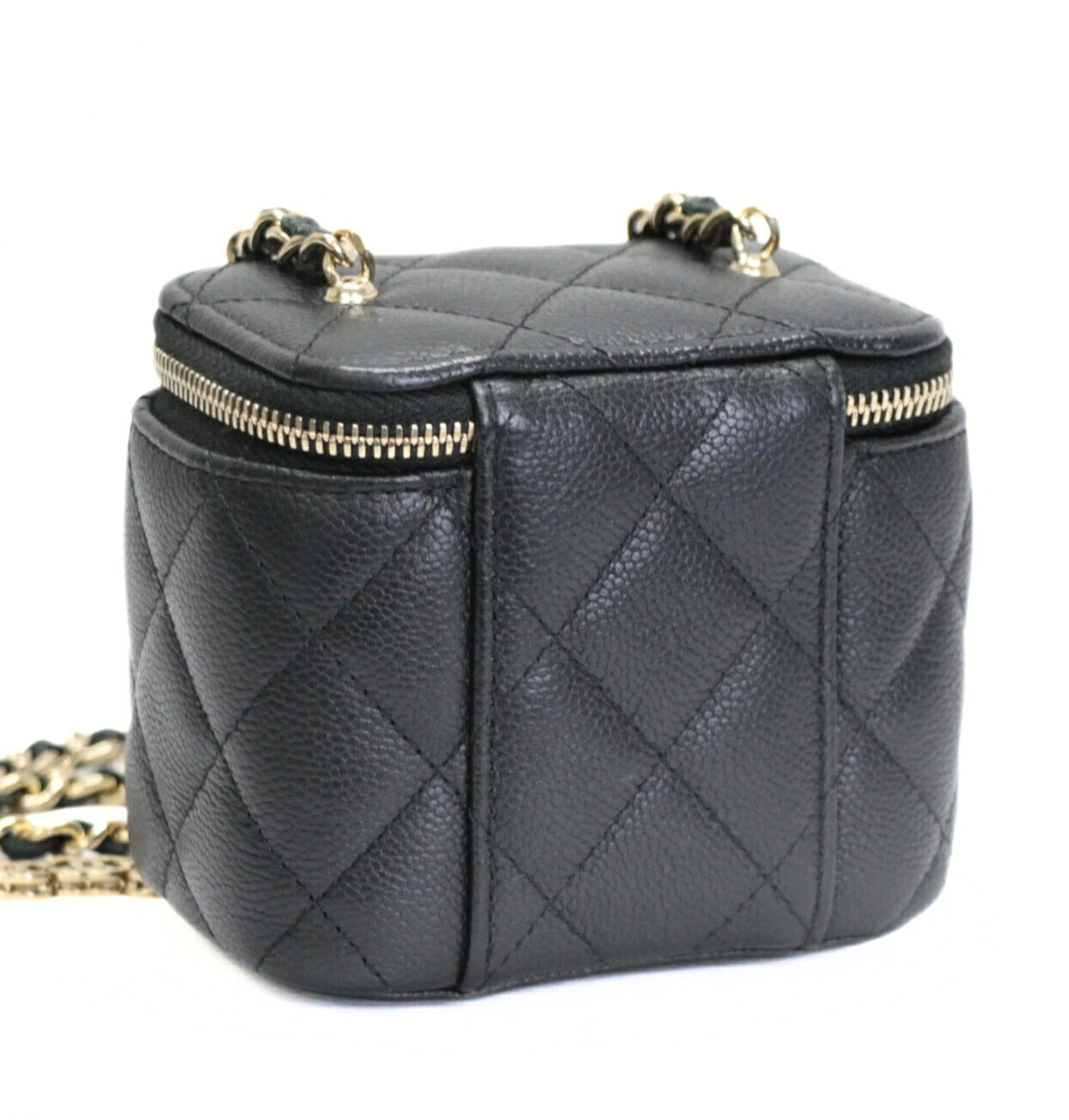CHANEL Matelassé Caviar Mini Vanity Bag Black Size ONE SIZE