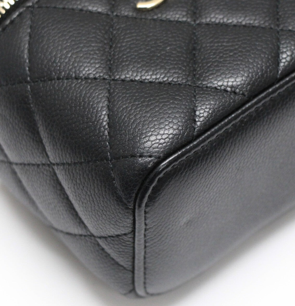 CHANEL Matelassé Caviar Mini Vanity Bag Black Size ONE SIZE