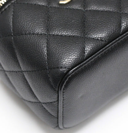 CHANEL Matelassé Caviar Mini Vanity Bag Black Size ONE SIZE