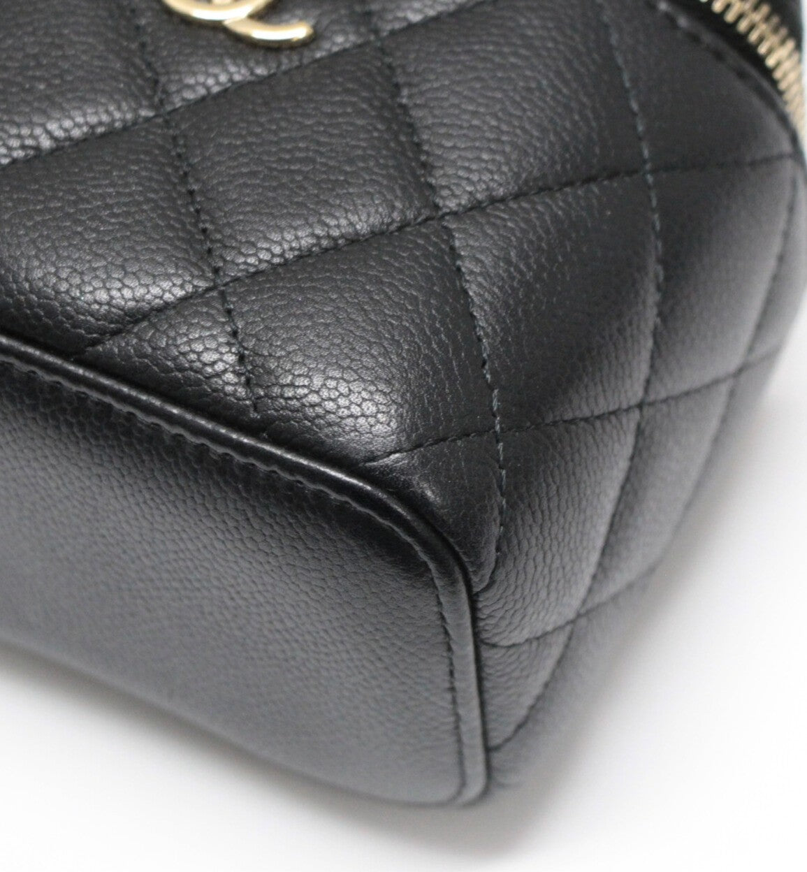 CHANEL Matelassé Caviar Mini Vanity Bag Black Size ONE SIZE