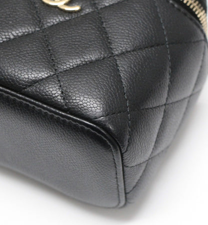 CHANEL Matelassé Caviar Mini Vanity Bag Black Size ONE SIZE