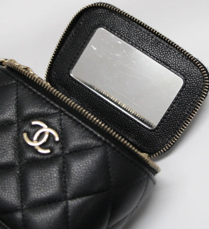 CHANEL Matelassé Caviar Mini Vanity Bag Black Size ONE SIZE