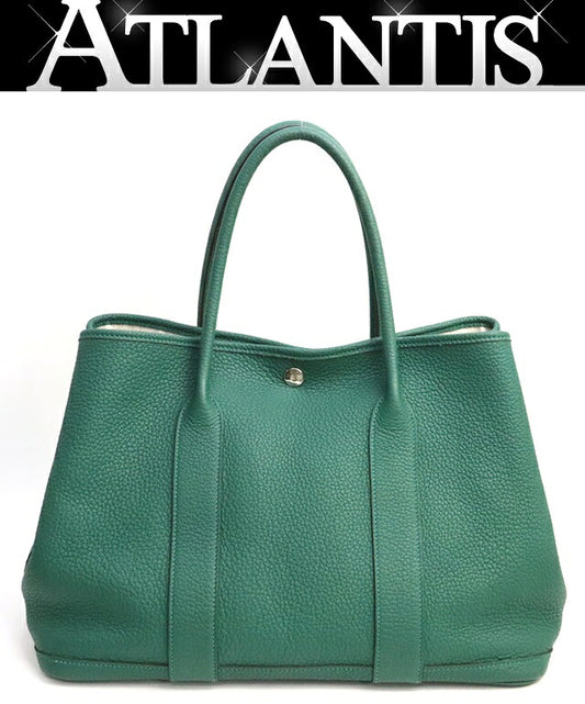 HERMES Garden Party PM Handbag Malachite Size ONE SIZE