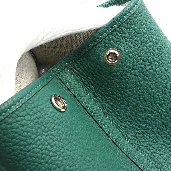 HERMES Garden Party PM Handbag Malachite Size ONE SIZE