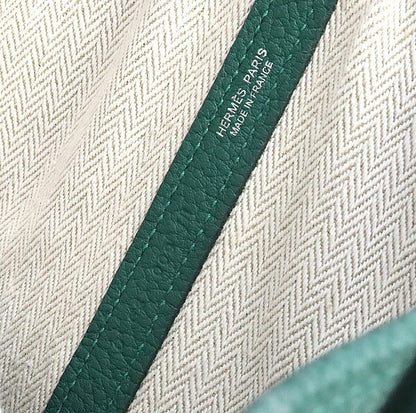 HERMES Garden Party PM Handbag Malachite Size ONE SIZE