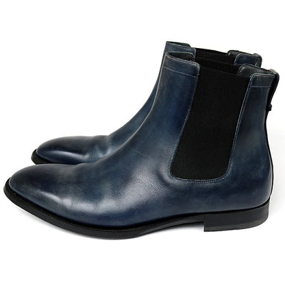 Dior Leather Side Gore Boots Navy Size EU 40