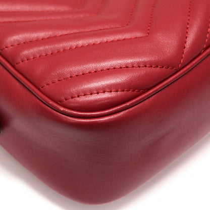GUCCI GG Marmont Quilted Chain Bag Red Size ONE SIZE
