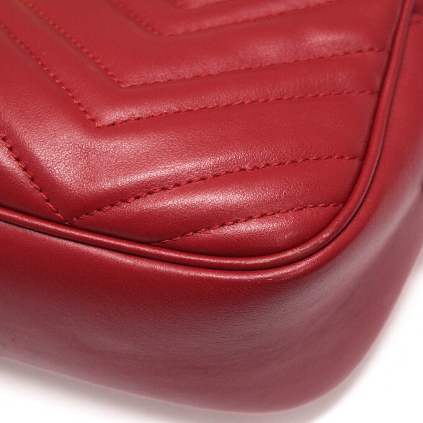 GUCCI GG Marmont Quilted Chain Bag Red Size ONE SIZE