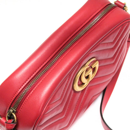 GUCCI GG Marmont Quilted Chain Bag Red Size ONE SIZE