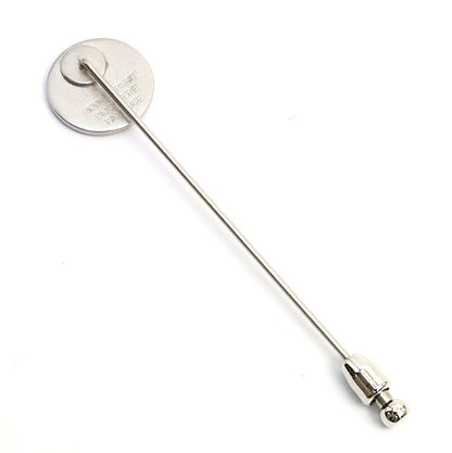 HERMES Sellier Silver Metal Pin Brooch