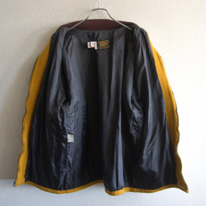 Skookum Melton Leather Varsity Jacket Yellow x Blue Size 40