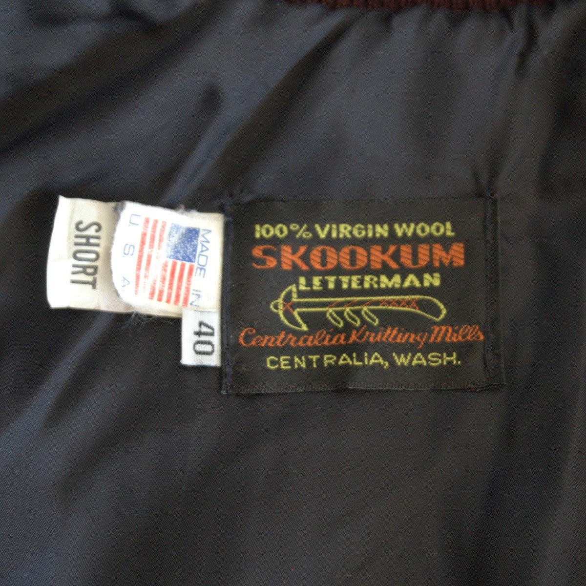 Skookum Melton Leather Varsity Jacket Yellow x Blue Size 40