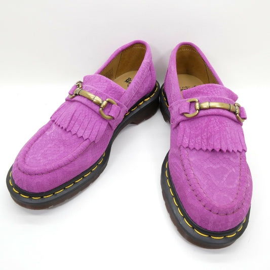 Dr.Martens Adrian Snaffle Suede Kiltie Loafers Pink