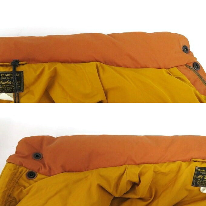 RRL Brinklow Quilted Hooded Jacket Orange Size XXL