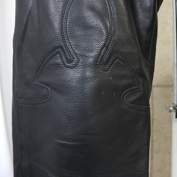 CHROME HEARTS Flare Knee Carpenter Leather Pants Size 33