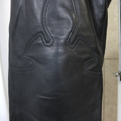 CHROME HEARTS Flare Knee Carpenter Leather Pants Size 33