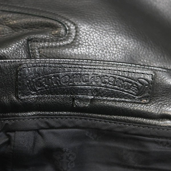 CHROME HEARTS Flare Knee Carpenter Leather Pants Size 33
