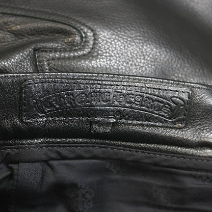 CHROME HEARTS Flare Knee Carpenter Leather Pants Size 33