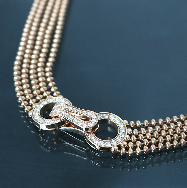 Cartier Agraf K18PG Diamond Necklace Size ONE SIZE