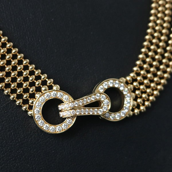 Cartier Agraf K18PG Diamond Necklace Size ONE SIZE