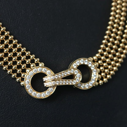 Cartier Agraf K18PG Diamond Necklace Size ONE SIZE