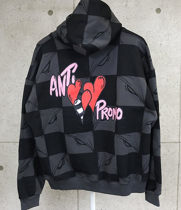 ANTI PROMO Matty Boy 99 Eyes Flame Hoodie Black/Grey Size
