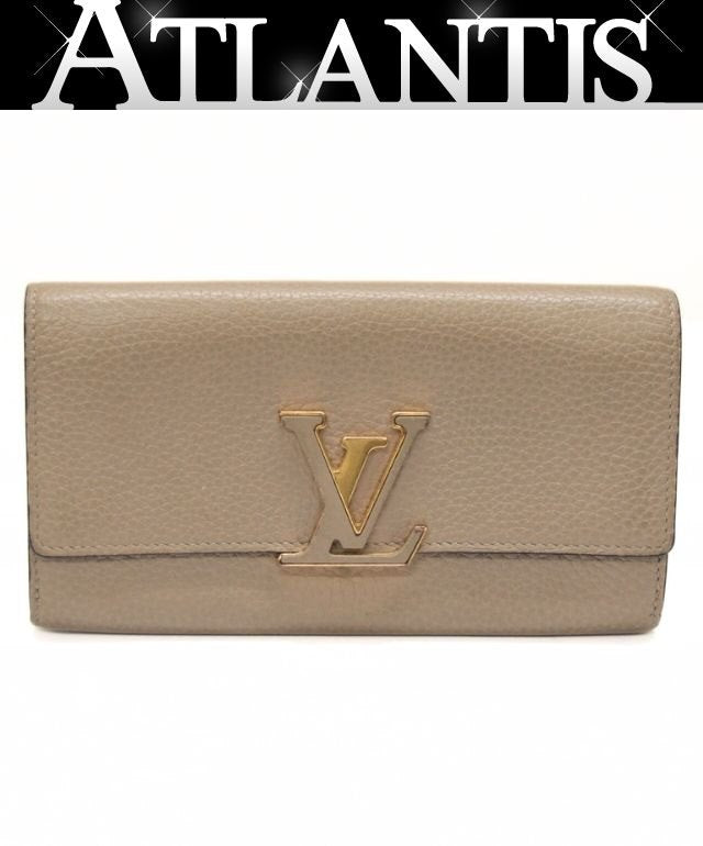 Louis Vuitton Capucines Taurillon Wallet Gray Size ONE SIZE