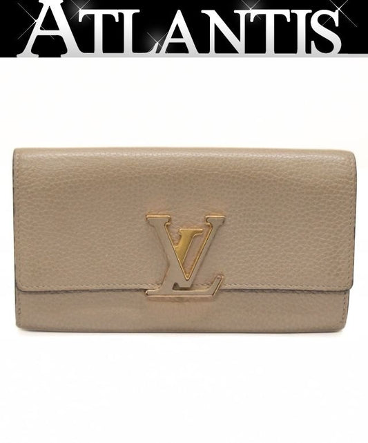 Louis Vuitton Capucines Taurillon Wallet Gray Size ONE SIZE