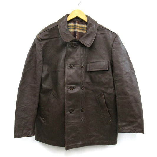 INTER'VET Le Corbusier Leather Double Jacket Brown