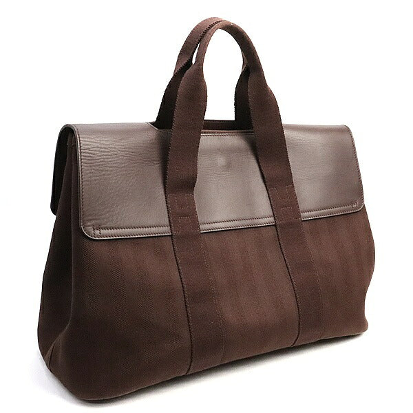HERMES Valparaiso GM Toile Chevrons Handbag Size ONE SIZE
