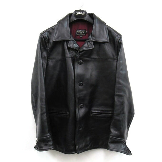Schott 632US Leather Car Coat Black Size 42
