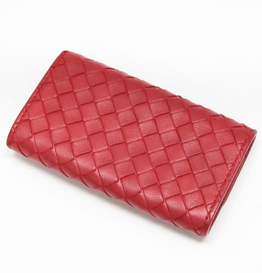 BOTTEGA VENETA Intrecciato Leather 6-Key Case Red