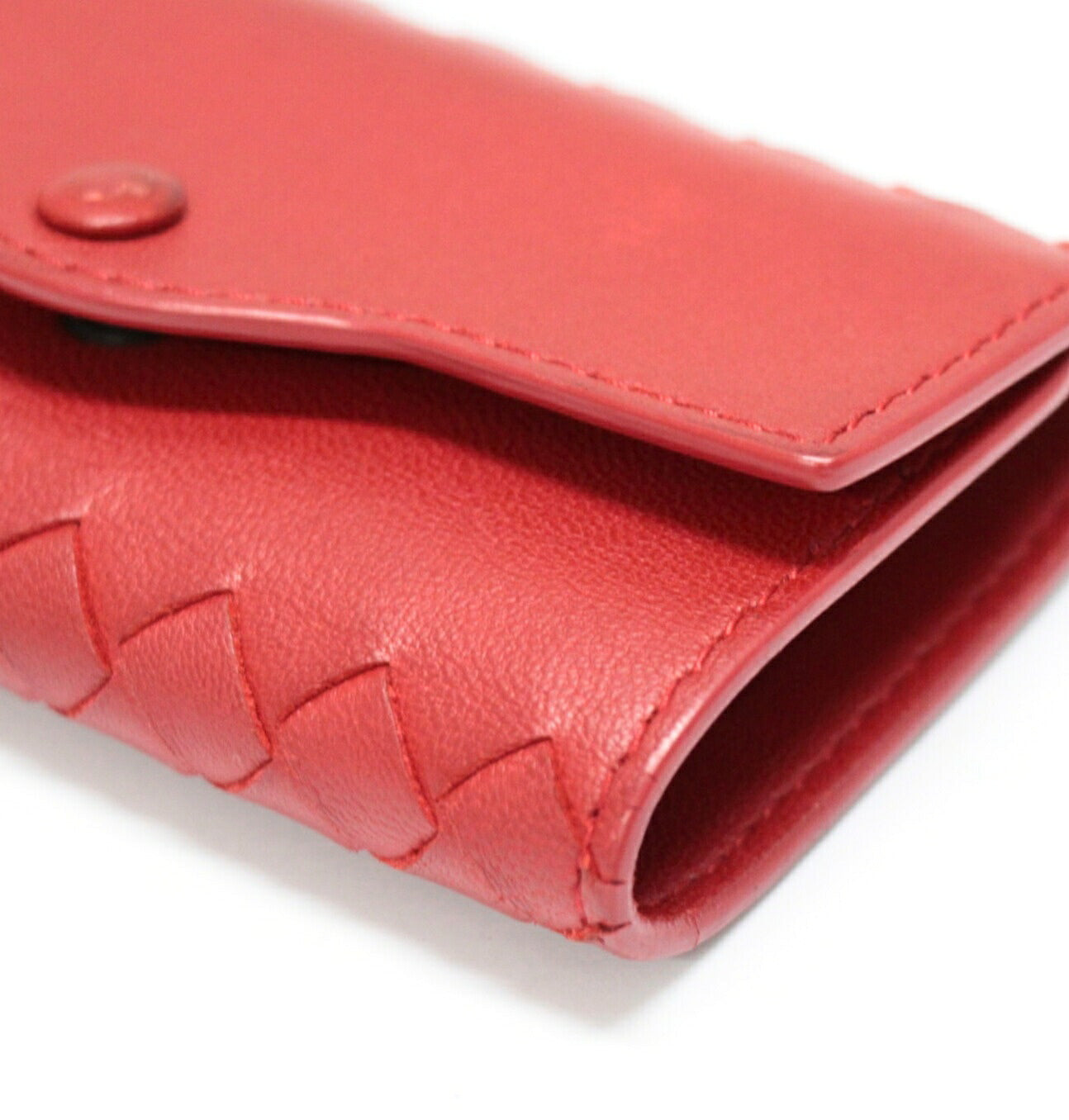 BOTTEGA VENETA Intrecciato Leather 6-Key Case Red