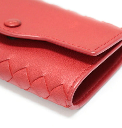 BOTTEGA VENETA Intrecciato Leather 6-Key Case Red