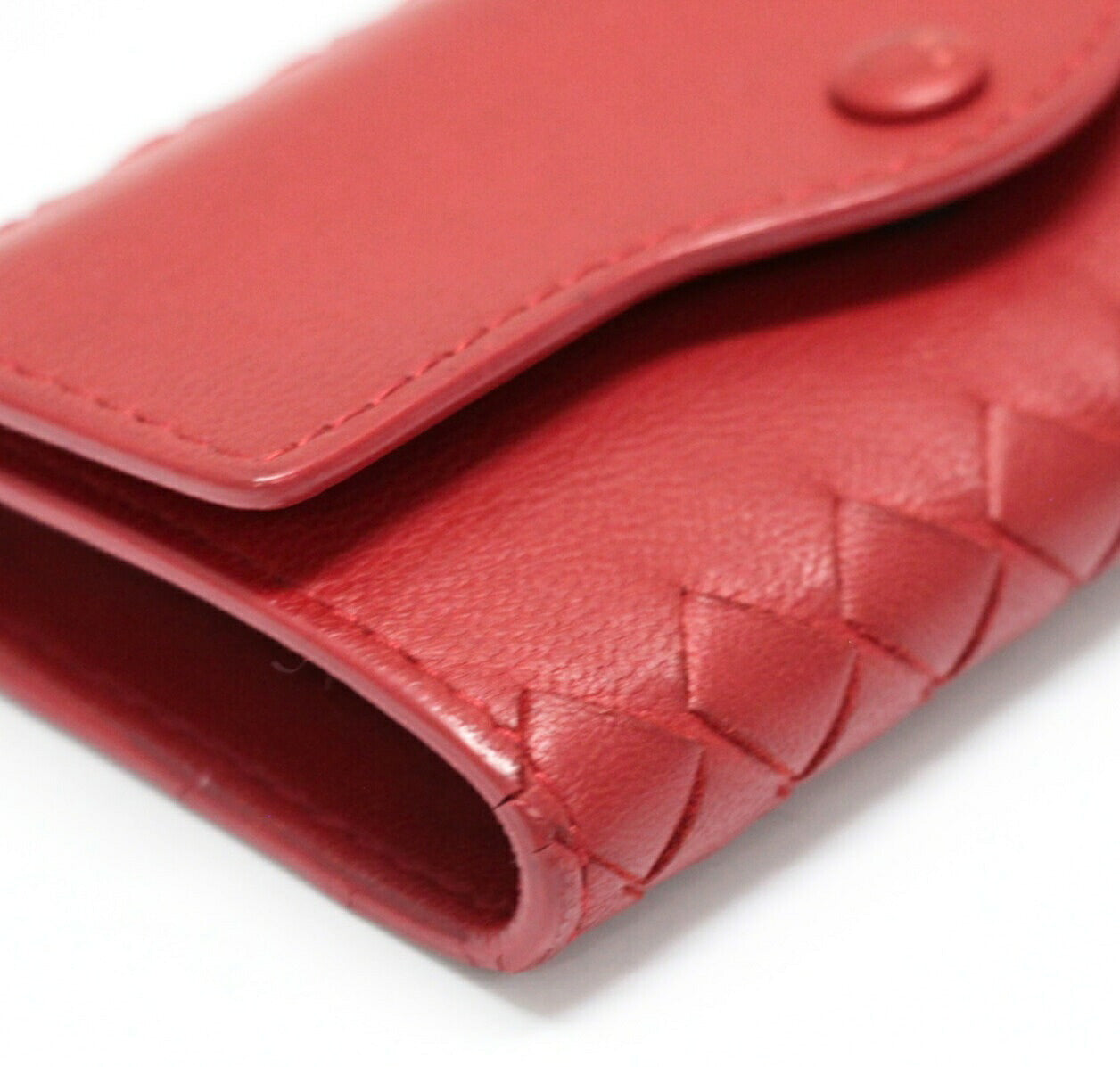BOTTEGA VENETA Intrecciato Leather 6-Key Case Red