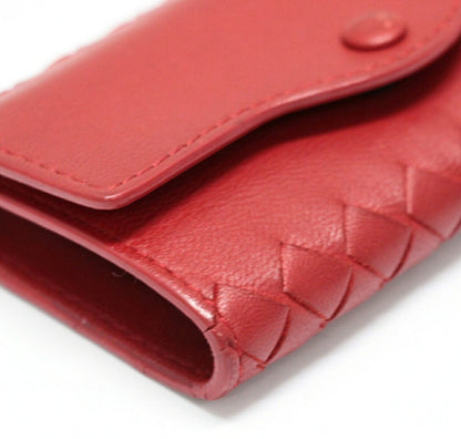 BOTTEGA VENETA Intrecciato Leather 6-Key Case Red
