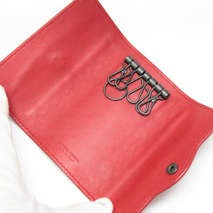 BOTTEGA VENETA Intrecciato Leather 6-Key Case Red