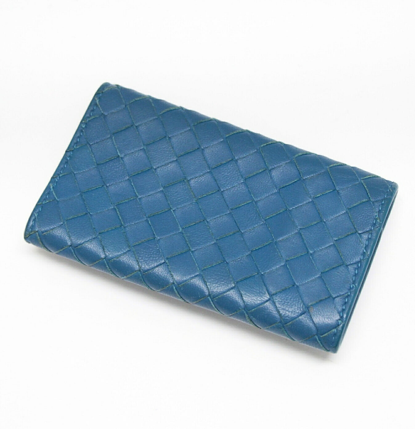 BOTTEGA VENETA Intrecciato Leather 6-Key Case Blue
