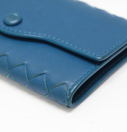BOTTEGA VENETA Intrecciato Leather 6-Key Case Blue