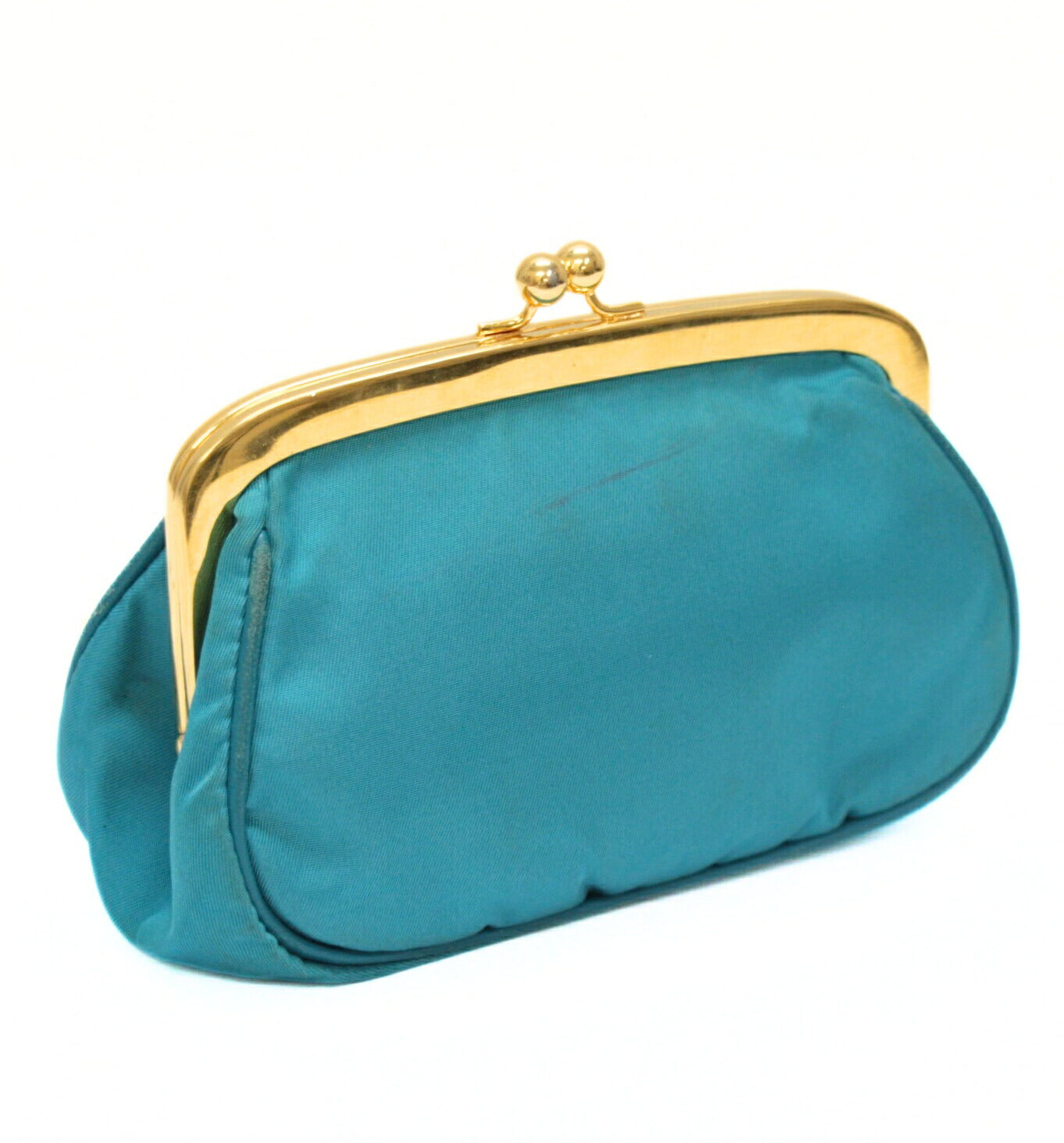 PRADA Triangle Logo Nylon Clasp Wallet Blue Size ONE SIZE