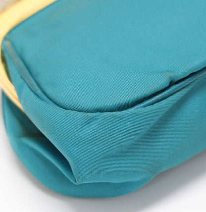 PRADA Triangle Logo Nylon Clasp Wallet Blue Size ONE SIZE
