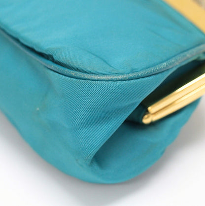 PRADA Triangle Logo Nylon Clasp Wallet Blue Size ONE SIZE