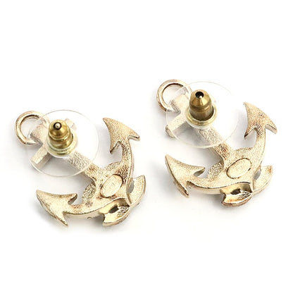 CHANEL 18A Coco Mark Rhinestone Metal Earrings Size ONE SIZE