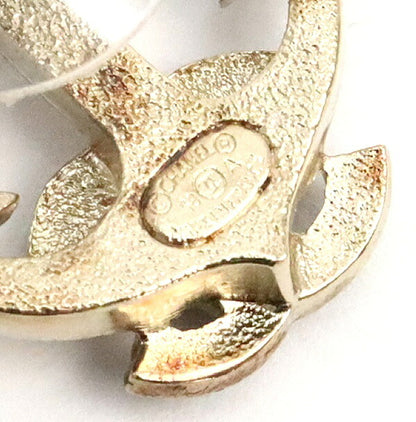 CHANEL 18A Coco Mark Rhinestone Metal Earrings Size ONE SIZE