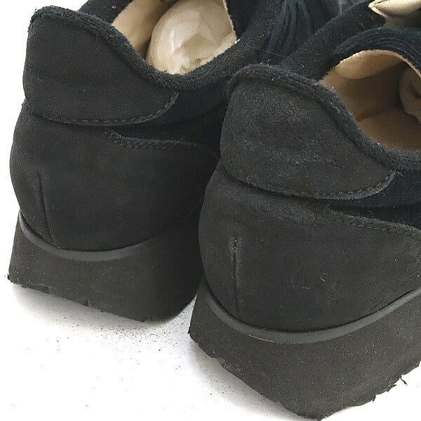 CHANEL Vintage Coco Mark Black Velour Sneakers Size 36