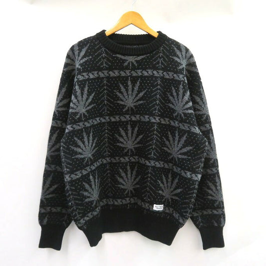 WACKO MARIA HIGHTIMES Jacquard Knit Sweater Black Size XL