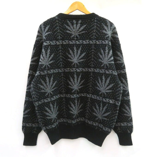 WACKO MARIA HIGHTIMES Jacquard Knit Sweater Black Size XL
